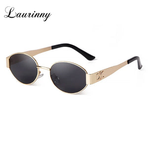 Retro Metal Frame Oval Sunglasses for Women Men Luxury UV400